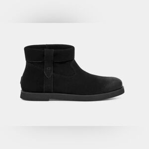 •UGG• Josefene Suede Ankle Bootie Side Zipper Black Cuff